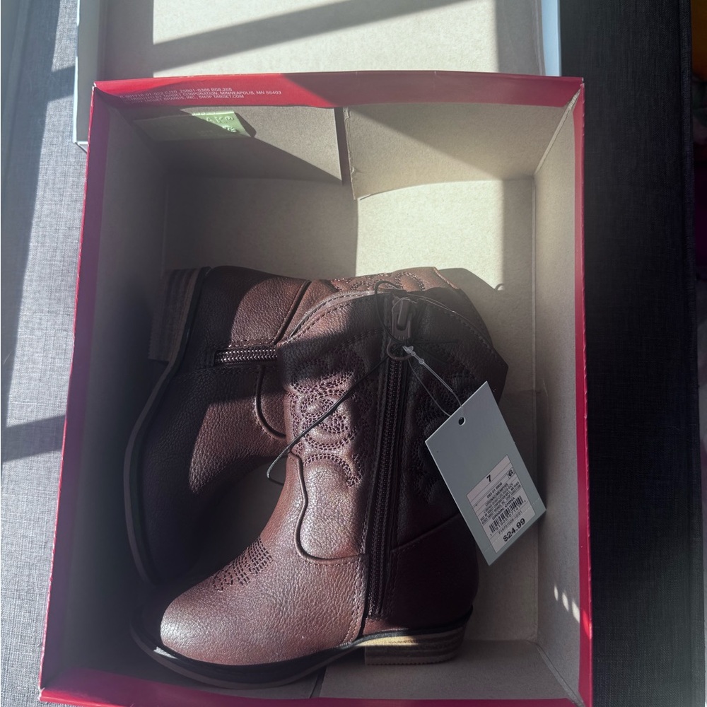 NWT Chocolate Brown Cat & Jack Cowboy Boots